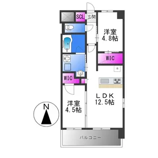 スプランディッド城東関目【3階】の間取り