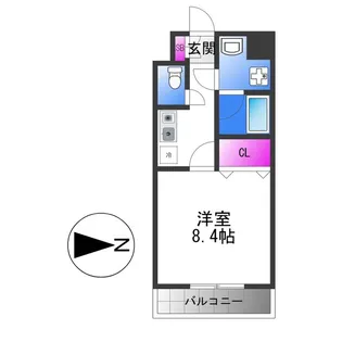 メルディアキューブやえのさと【8階】の間取り