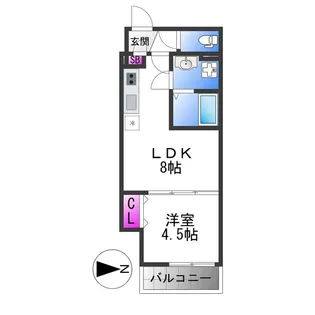 仮称)東大阪市御厨南共同住宅【3階】の間取り