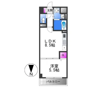 リアライズ今里南【9階】の間取り