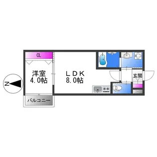 H−maison衣摺Ⅱ【3階】の間取り