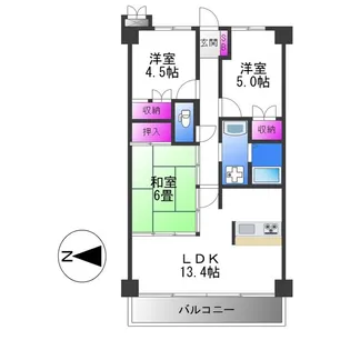 ディオ・フェルティ石切【3階】の間取り