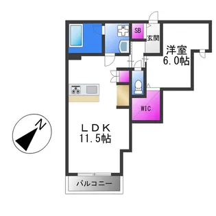 1LDKの間取り画像