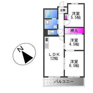 アンドユーイワキ・東大阪【7階】の間取り
