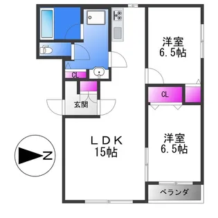 ピュアライフ太子堂【2階】の間取り