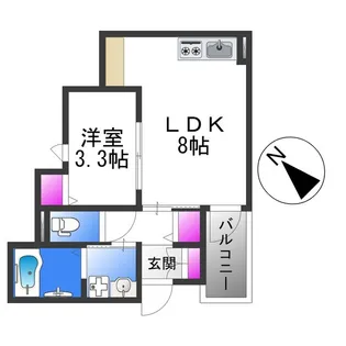 グローハイツ喜連ノース【2階】の間取り