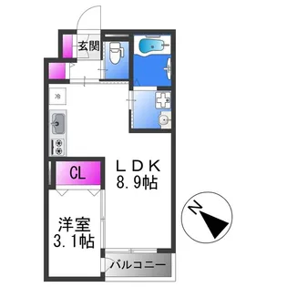 グローハイツ喜連ノース【2階】の間取り