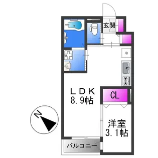 グローハイツ喜連ノース【3階】の間取り