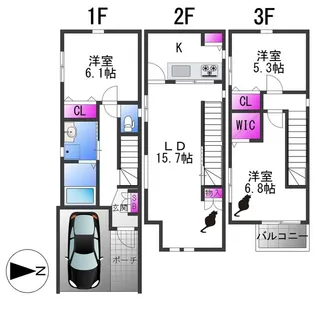 大阪府東大阪市池島町3丁目【一戸建】の間取り