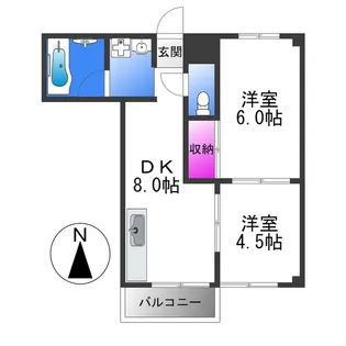 ローズハイツ【5階】の間取り