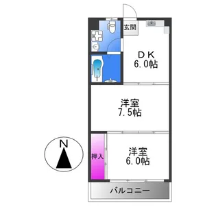 モラーダフジモト【2階】の間取り