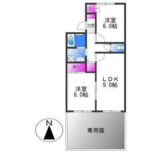 メゾンモチの木【1階】の間取り