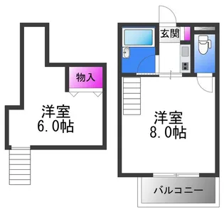 ベルジュネス【5階】の間取り