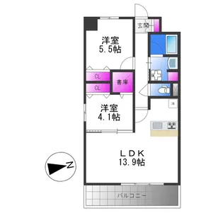 ベルンガーデン勝山北【7階】の間取り