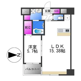プレジオ長田【9階】の間取り