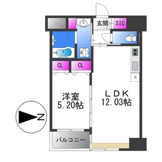 プレジオ長田【6階】の間取り