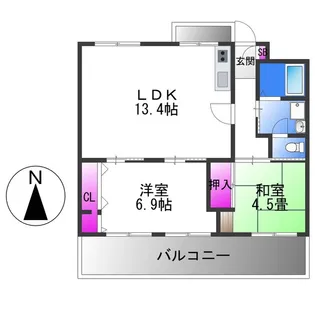 エル・セレーノ志紀【4階】の間取り