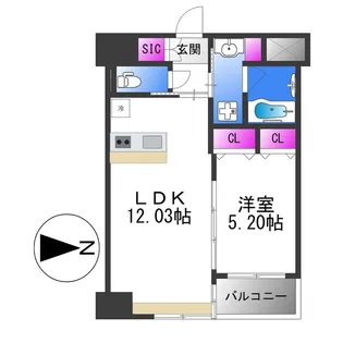 プレジオ長田【3階】の間取り