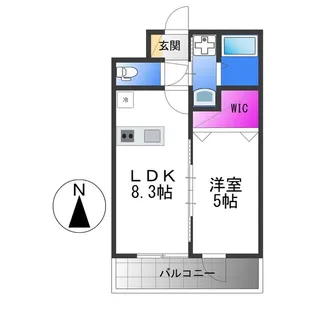 カウニス巽中【8階】の間取り