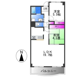 プロスベール高安【5階】の間取り