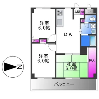 カーサ山野【3階】の間取り