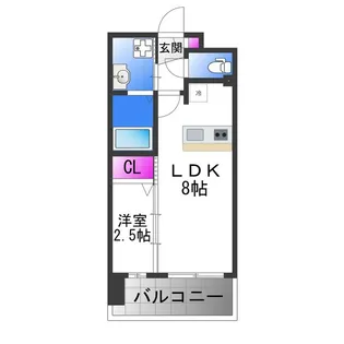 LUXE玉造南【11階】の間取り