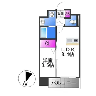 Luxe玉造南【11階】の間取り