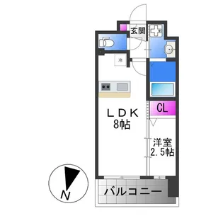 LUXE玉造南【6階】の間取り