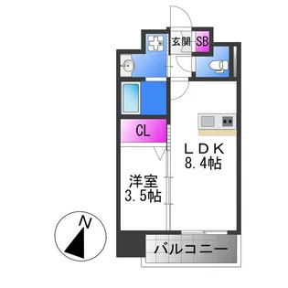 Luxe玉造南【9階】の間取り