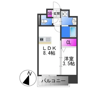 LUXE玉造南【12階】の間取り
