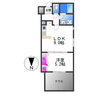 エスポワール瓢箪山【1階】の間取り