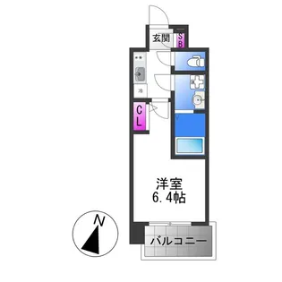 エスリード ザ・イーストレジデンス大阪城【6階】の間取り