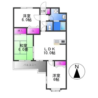 パラッツォ・ディ・ミヤモト【4階】の間取り