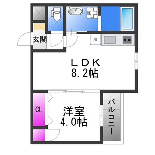 シーカルアアリモト【1階】の間取り