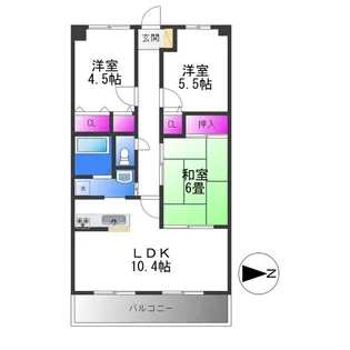 アヴニール出戸【4階】の間取り