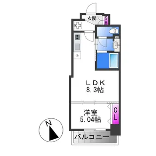 Luxe深江橋Ⅱ【9階】の間取り