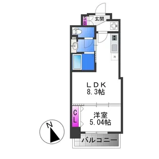 Luxe深江橋Ⅱ【9階】の間取り