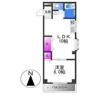 エスポワール白鷺【1階】の間取り