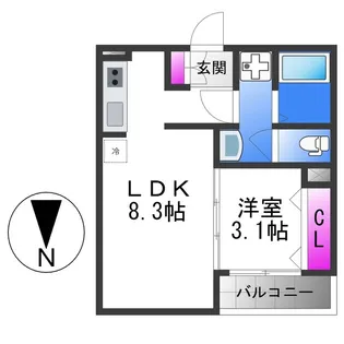 F+style藤井寺道明寺1号館【2階】の間取り