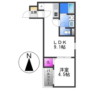 F+style藤井寺道明寺1号館【1階】の間取り