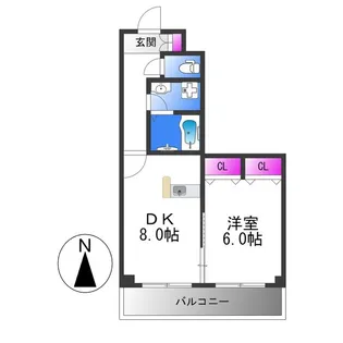 コーラルハイツ平野【2階】の間取り