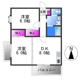 メゾンベェルレーヌ【1階】の間取り