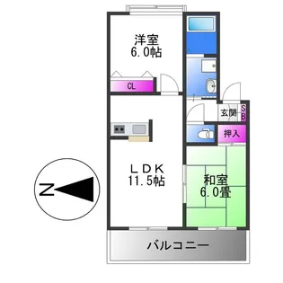 新栄プロパティー恩智Ⅲ【1階】の間取り