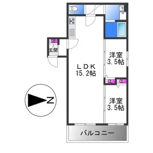 TIO長居公園南【1階】の間取り