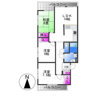 ラ・フォーレ大蓮【2階】の間取り