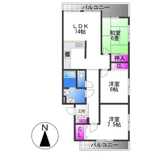 ラ・フォーレ大蓮【2階】の間取り