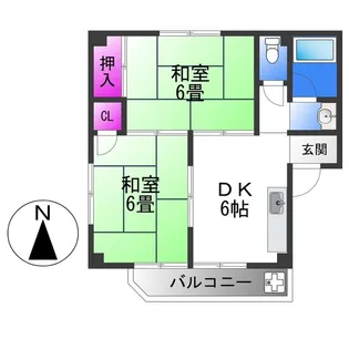 稲地ハイツ【4階】の間取り