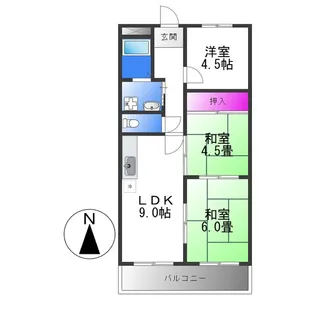 カーサ平野【6階】の間取り