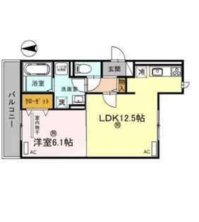 スペチアーレ巽中D棟【2階】の間取り