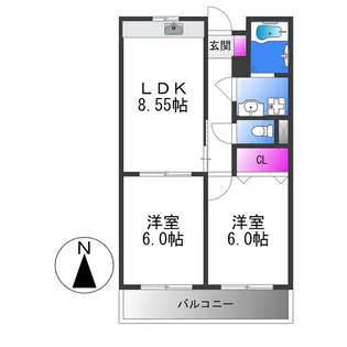 西平野ハイツ【1階】の間取り